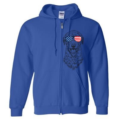 4th Of July Irish Wolfhound Dog Patriotic Usa Sunglasses Gift Full Zip Hoodie