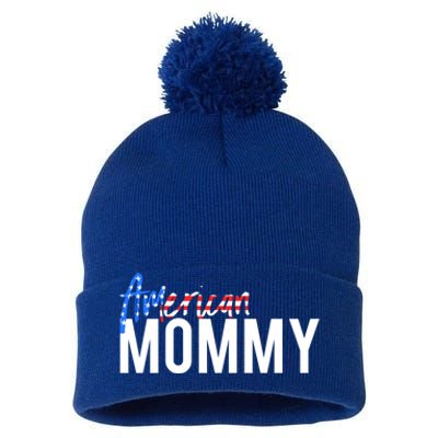 4th Of July Family Design Red White And Blue American Mommy Great Gift Pom Pom 12in Knit Beanie