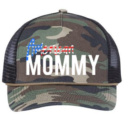 4th Of July Family Design Red White And Blue American Mommy Great Gift Retro Rope Trucker Hat Cap