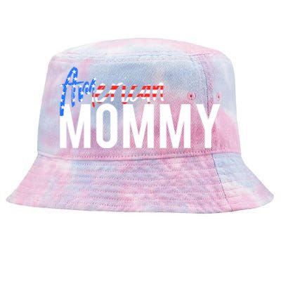 4th Of July Family Design Red White And Blue American Mommy Great Gift Tie-Dyed Bucket Hat