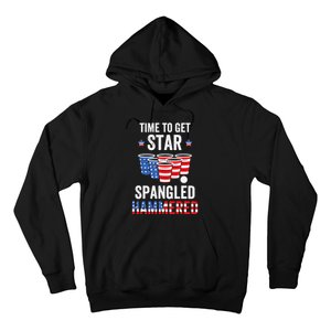 4th Of July Beer Pong Time To Get Star Spangled Hammered Hoodie