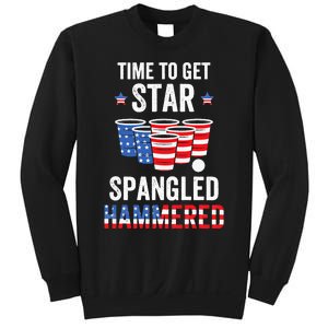 4th Of July Beer Pong Time To Get Star Spangled Hammered Sweatshirt