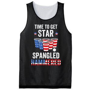 4th Of July Beer Pong Time To Get Star Spangled Hammered Mesh Reversible Basketball Jersey Tank