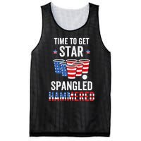 4th Of July Beer Pong Time To Get Star Spangled Hammered Mesh Reversible Basketball Jersey Tank