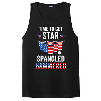 4th Of July Beer Pong Time To Get Star Spangled Hammered PosiCharge Competitor Tank