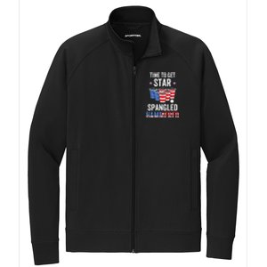 4th Of July Beer Pong Time To Get Star Spangled Hammered Stretch Full-Zip Cadet Jacket