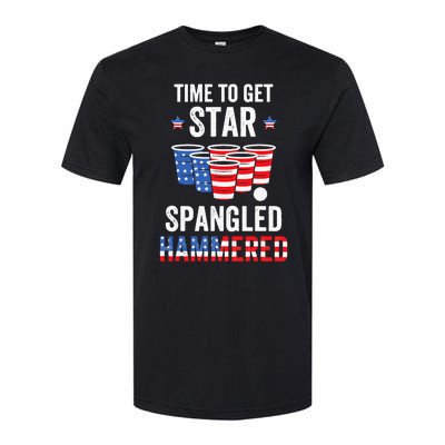 4th Of July Beer Pong Time To Get Star Spangled Hammered Softstyle CVC T-Shirt