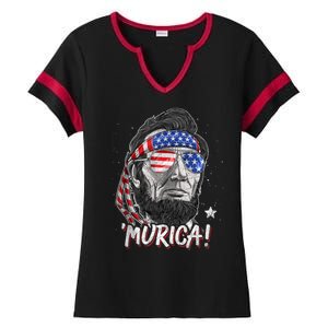 4th Of July Bald Eagle Mullet Murica Usa Usa Merica Ladies Halftime Notch Neck Tee