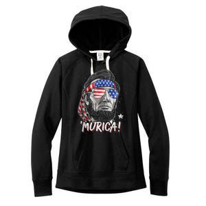 4th Of July Bald Eagle Mullet Murica Usa Usa Merica Women's Fleece Hoodie