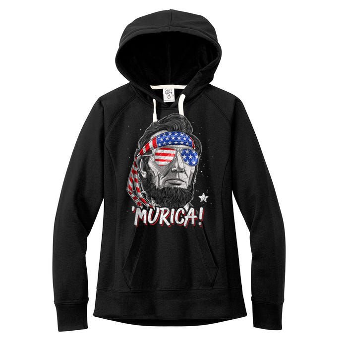 4th Of July Bald Eagle Mullet Murica Usa Usa Merica Women's Fleece Hoodie