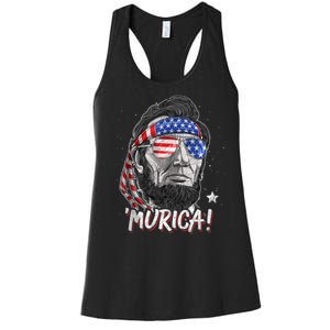 4th Of July Bald Eagle Mullet Murica Usa Usa Merica Women's Racerback Tank