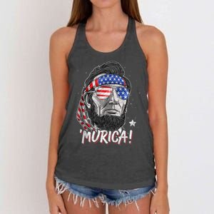 4th Of July Bald Eagle Mullet Murica Usa Usa Merica Women's Knotted Racerback Tank