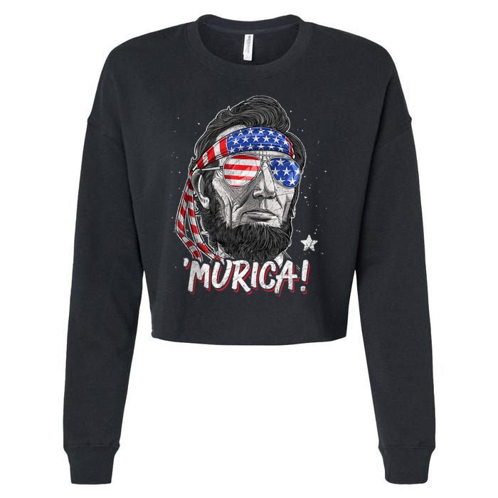 4th Of July Bald Eagle Mullet Murica Usa Usa Merica Cropped Pullover Crew