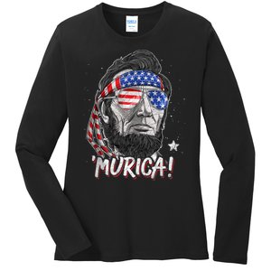 4th Of July Bald Eagle Mullet Murica Usa Usa Merica Ladies Long Sleeve Shirt