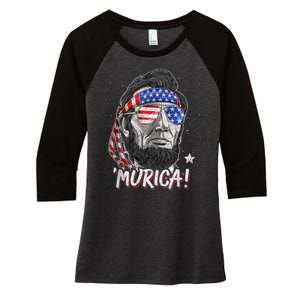 4th Of July Bald Eagle Mullet Murica Usa Usa Merica Women's Tri-Blend 3/4-Sleeve Raglan Shirt