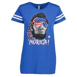 4th Of July Bald Eagle Mullet Murica Usa Usa Merica Enza Ladies Jersey Football T-Shirt