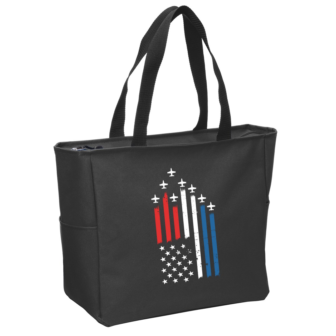 4th Of July Jets American Flag Zip Tote Bag