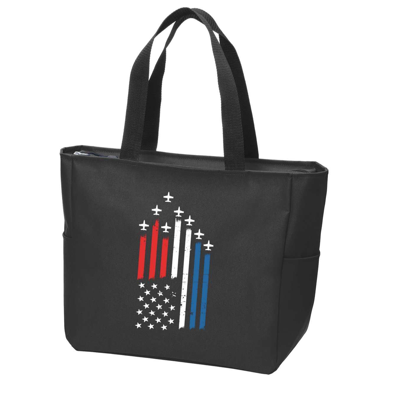 4th Of July Jets American Flag Zip Tote Bag