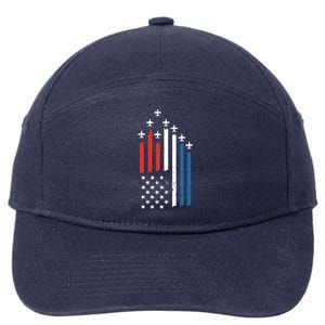 4th Of July Jets American Flag 7-Panel Snapback Hat