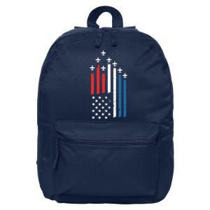 4th Of July Jets American Flag 16 in Basic Backpack