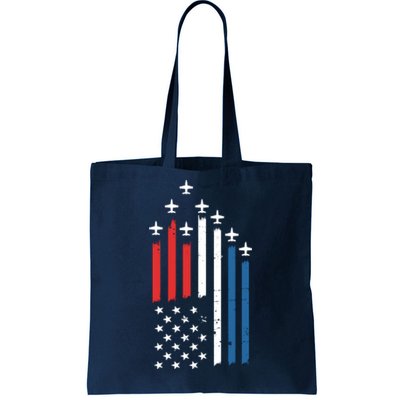 4th Of July Jets American Flag Tote Bag