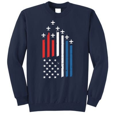 4th Of July Jets American Flag Tall Sweatshirt