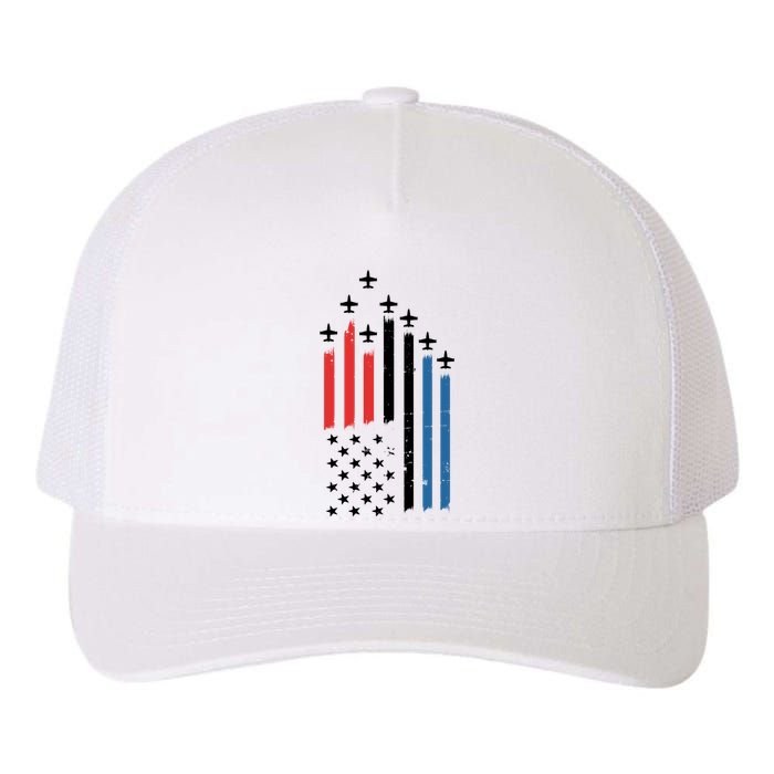 4th Of July Jets American Flag Yupoong Adult 5-Panel Trucker Hat