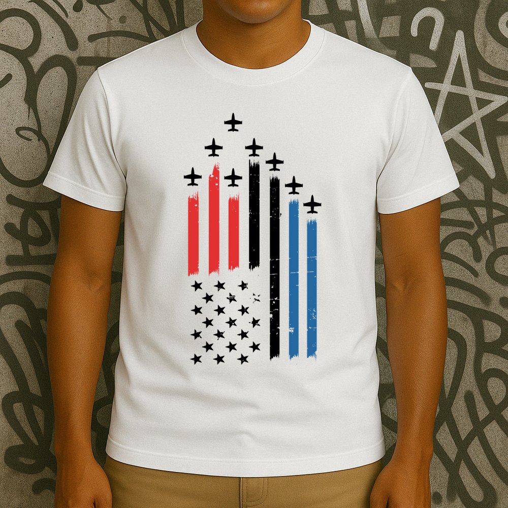 4th Of July Jets American Flag T-Shirt