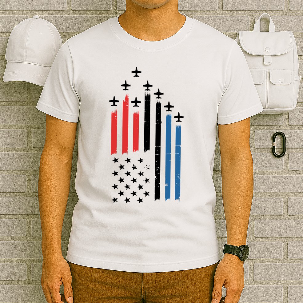 4th Of July Jets American Flag T-Shirt