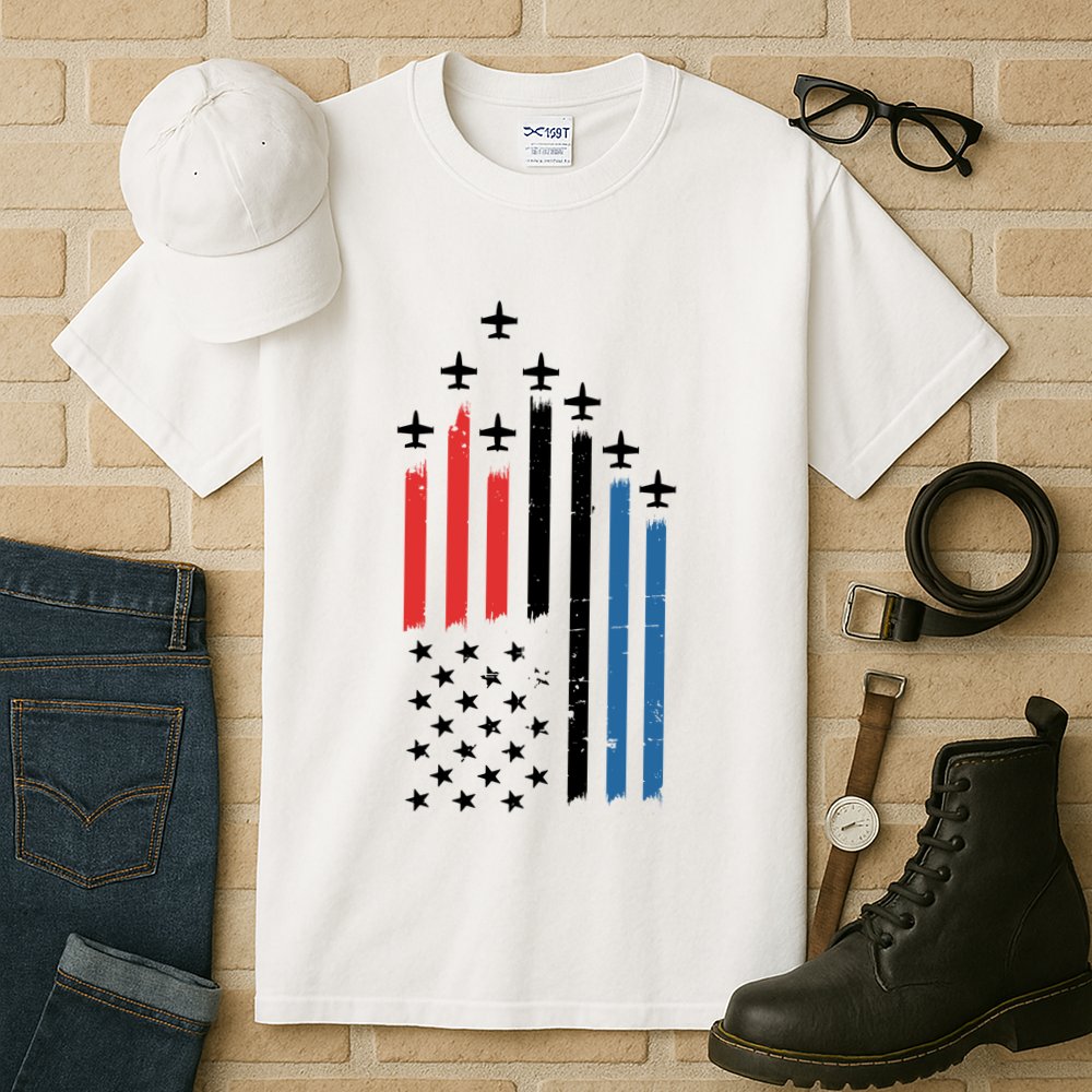 4th Of July Jets American Flag Tall T-Shirt