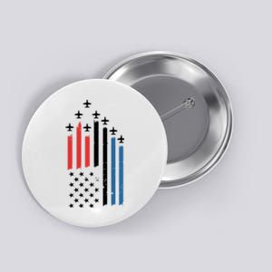 4th Of July Jets American Flag Button