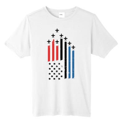 4th Of July Jets American Flag Tall Fusion ChromaSoft Performance T-Shirt