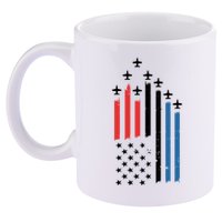 4th Of July Jets American Flag 11oz C Handle Ceramic Mug