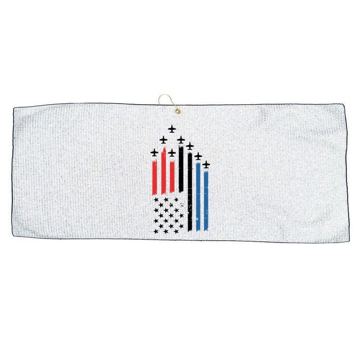 4th Of July Jets American Flag Large Microfiber Waffle Golf Towel