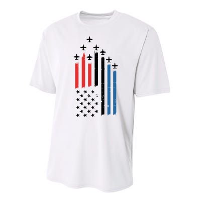 4th Of July Jets American Flag Performance Sprint T-Shirt