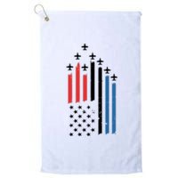 4th Of July Jets American Flag Platinum Collection Golf Towel