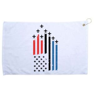 4th Of July Jets American Flag Grommeted Golf Towel