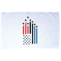 4th Of July Jets American Flag Microfiber Hand Towel