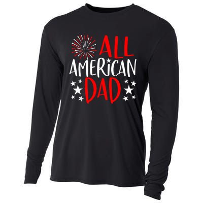 4th Of July Family Matching All American Dad Cooling Performance Long Sleeve Crew