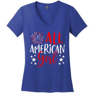 4th Of July Family Matching Gift Allamerican Meaningful Gift Women's V-Neck T-Shirt