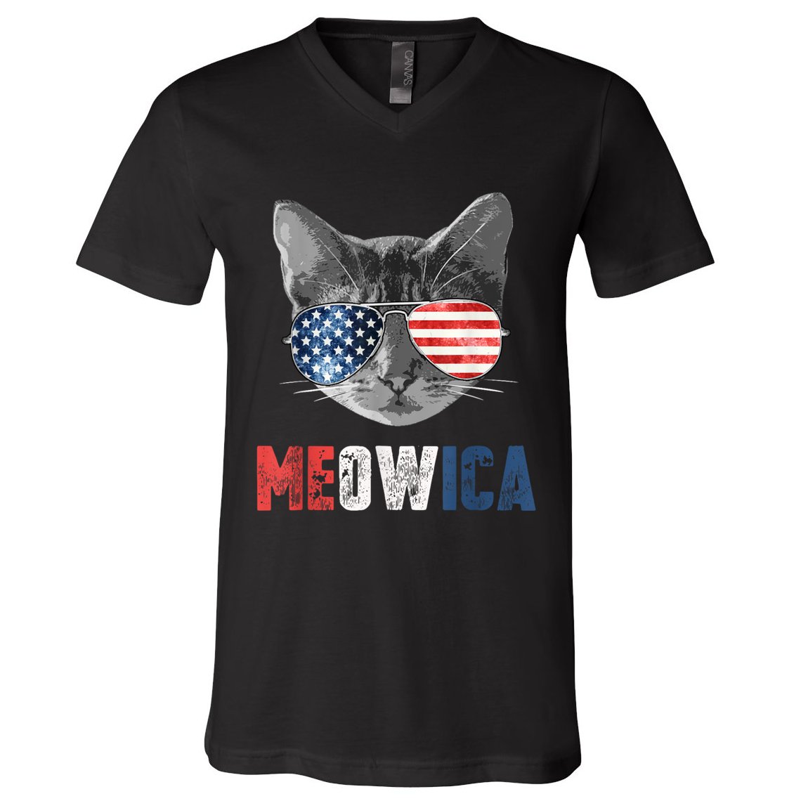 4th Of July Bald Eagle Mullet Meowica Usa Usa Merica V-Neck T-Shirt