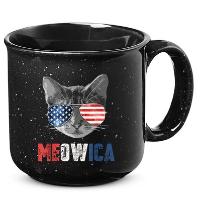 4th Of July Bald Eagle Mullet Meowica Usa Usa Merica 15oz Campfire Ceramic Mug