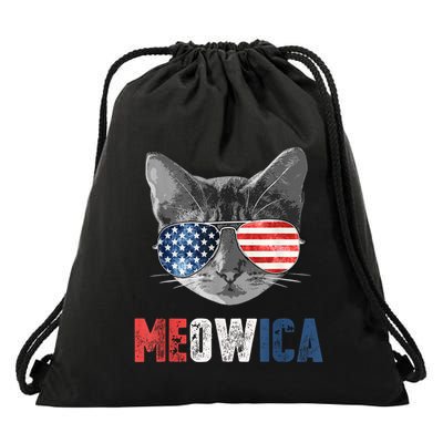 4th Of July Bald Eagle Mullet Meowica Usa Usa Merica Drawstring Bag