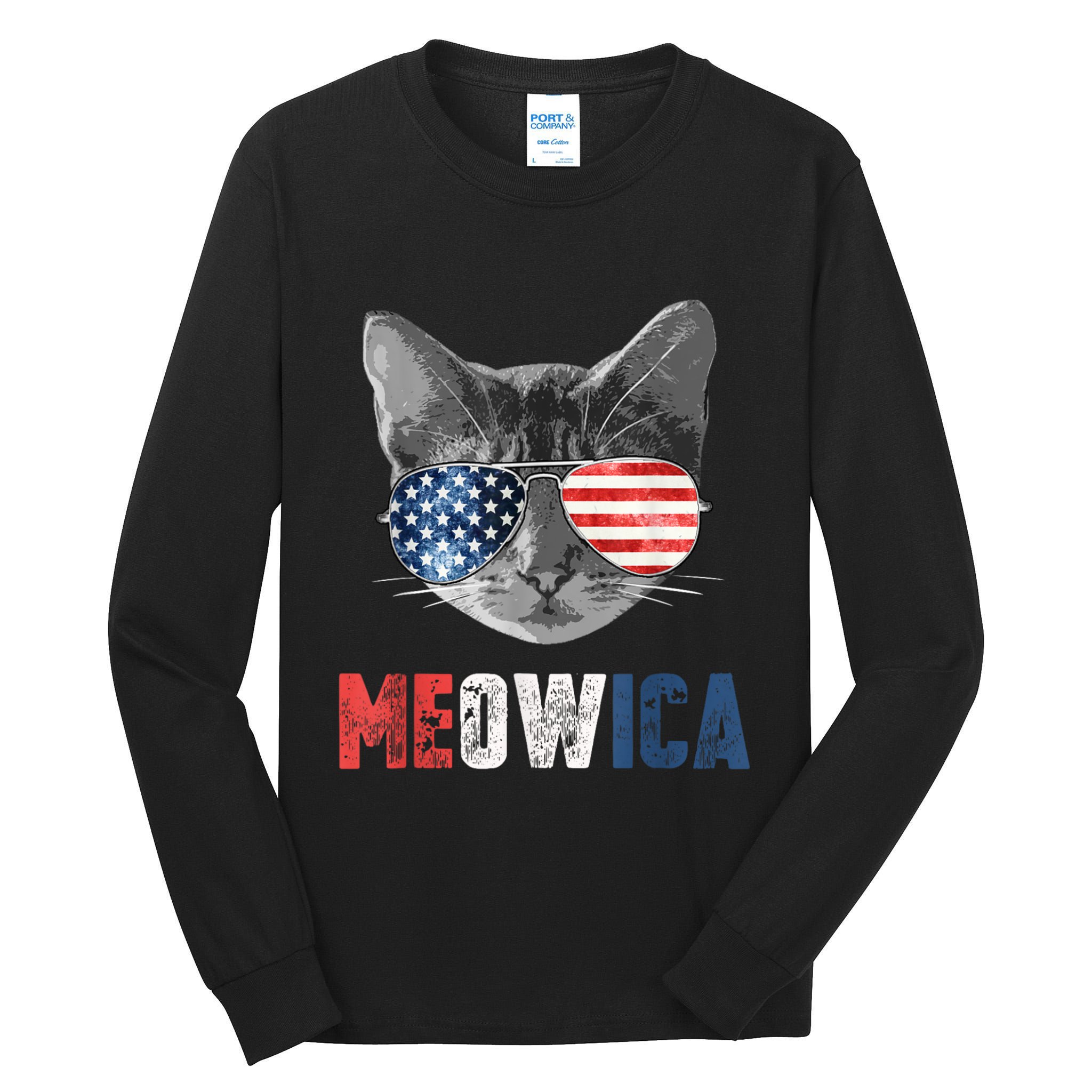 4th Of July Bald Eagle Mullet Meowica Usa Usa Merica Tall Long Sleeve T-Shirt