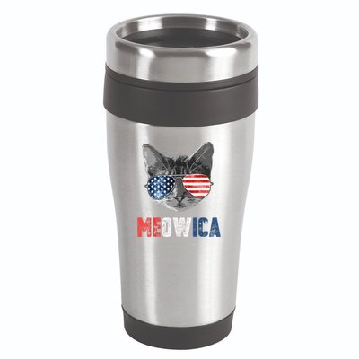 4th Of July Bald Eagle Mullet Meowica Usa Usa Merica 16oz Travel Tumbler
