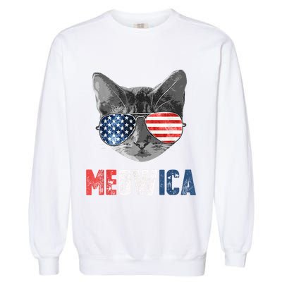 4th Of July Bald Eagle Mullet Meowica Usa Usa Merica Garment-Dyed Sweatshirt