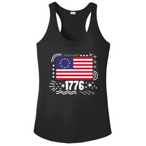 4th Of July 1776 America Flag Independence Day Veteran Free Cool Gift Ladies PosiCharge Competitor Racerback Tank