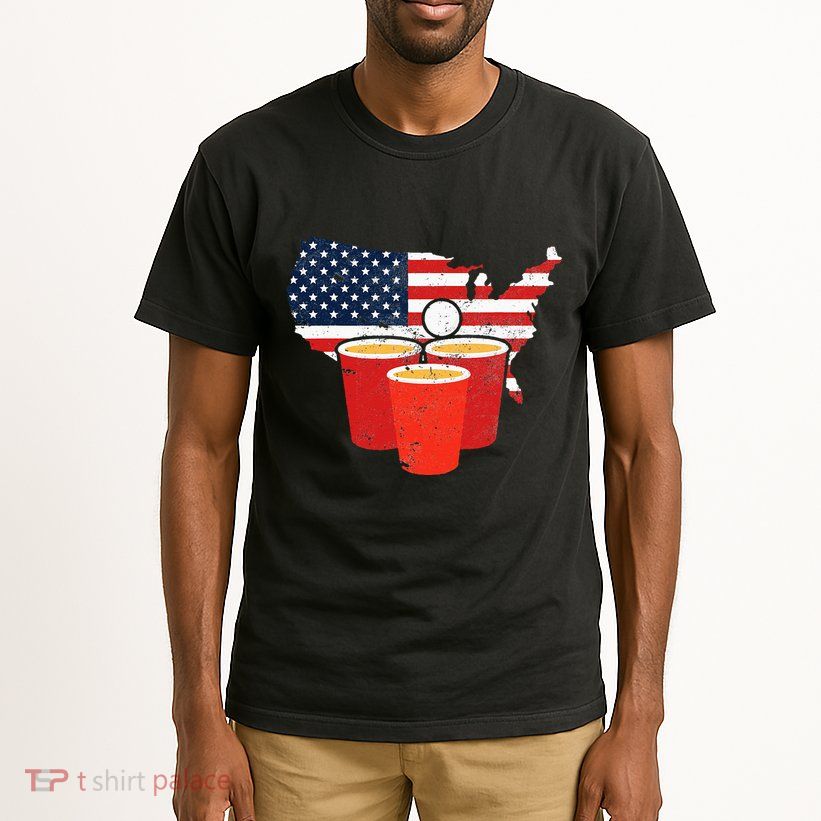 4th Of July I Beer Pong American Flag I College Party Tall T-Shirt