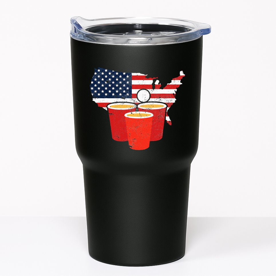 4th Of July I Beer Pong American Flag I College Party Tumbler