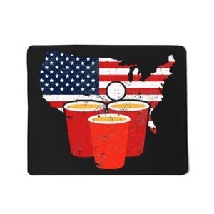 4th Of July I Beer Pong American Flag I College Party Mousepad